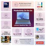 Lenovo IdeaPad Slim • 15.6" FHD Touchscreen Laptop • Intel Core i5-1335U (10 Cores) • 12GB DDR4RAM • 768GB Storage (256GB SSD + 512GB Portable Drive) • Privacy Shutter • 10H Battery • Windows 11