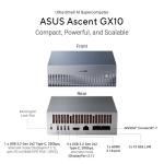 ASUS Ascent GX10 Personal AI Supercomputer with NVIDIA GB10 Superchip, 128GB LPDDR5x RAM, 1TB PCIe G4x4 NVMe SSD, Wi-Fi 7 & BT5.4, DGX OS, and Gray Anodized Metal Chassis with Stackable Magnetic Feet