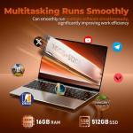 MOONFISH Gaming Laptop Computer 2026, 15.6 Inch Lap Top Pc Window 11 Pro, 16GB RAM 512GB SSD, Core i5 Processor(up to 2.8GHz), Backlit Keyboard, FHD 1920 * 1080, Office 365, Business, Student