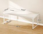 Coleshome 71 Inch Computer Desk with USB Ports, Large Office Desk, Long Study Student Writing Desk, White