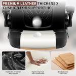 Nexthro Executive Office Chair PU,Leather Office Chair with Wheels,360° Swivel Rolling Chair with Padded Arms,Ergonomic Computer Chair with Lumbar Support for Short People Use(Black)