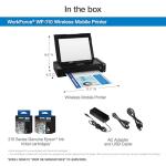 Epson Workforce WF-110 Wireless Color Mobile Printer,White, Small,Black