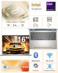 Dell 16 Touchscreen Laptop for Business & Home Student, Intel Core 7 150U Processor, AI Copilot+ PC, 32GB DDR5 RAM, 1TB PCIe SSD, WiFi 6E, Fingerprint, Backlit KB, Office 365, Windows 11 Home