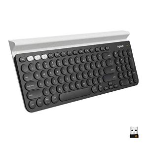 Logitech K780 Multi-Device Wireless Keyboard for Computer, Phone and Tablet – Flow Cross-Computer Control Compatible - Speckles, White