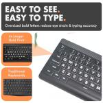 X9 Large Print Backlit Computer Keyboard - Easy to See Big Letters - Lighted USB Wired Keyboard with 7-Colors Backlight LED, Full Size Oversized Light Up Keyboard for Windows, PC, Laptop, Desktop