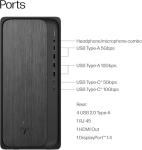 HP OmniDesk AI PC Desktop (AMD Ryzen 5 8500G, 16GB DDR5, 512GB SSD, WiFi 6, Bluetooth 5.2, Win 11 Home, Bundle with Single Monitor 24 inch and Dockztorm Hub