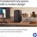HP OmniDesk AI PC Desktop (AMD Ryzen 5 8500G, 16GB DDR5, 512GB SSD, WiFi 6, Bluetooth 5.2, Win 11 Home, Bundle with Single Monitor 24 inch and Dockztorm Hub