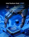 Mini PC, 1 Year Office 365, Intel Pentium Gold 6500Y (up to 3.4GHz), 16GB RAM 256GB SSD, Windows 11 Desktop Computers for Home Office Business Students, Triple 4K Display via USB-C/HDMI/DP, WiFi, BT