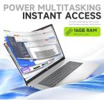 HP 17 Inch Laptop 2026 Edition, 16GB RAM 256GB SSD, Intel 13th i3 CPU (8 Cores), 17.3" IPS Display, Large Screen, Windows 11 with Office 365 for The Web, No Mouse