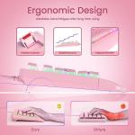 yesbeaut Pink Creamy Keyboard, Rainbow LED Backlit, 104 Keys Silent Light Up Gaming Keyboard with Wrist Rest, PBT Keycap, Anti-ghosting, Waterproof USB Wired Computer Keyboard for PC Mac Xbox