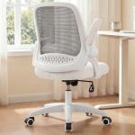 NEO Chair Office Desk Gaming Ergonomic Computer Chair with Lumbar Back Support Adjustable Height Swivel Rolling Wheels Flip-up Arms Mesh Chair for Home Vanity (Ivory)