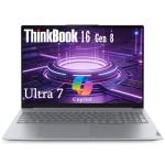 Lenovo ThinkBook 16 Gen 8 Business Laptop, 16" WUXGA IPS Display, Intel Core Ultra 7 255H, 32GB DDR5 RAM, 1TB PCIe SSD, Fingerprint Reader, Copilot AI PC Office 365 for Web, Arctic Grey Windows 11 Pro