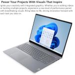 Lenovo ThinkBook 16 Gen 8 Business Laptop, 16" WUXGA IPS Display, Intel Core Ultra 7 255H, 32GB DDR5 RAM, 1TB PCIe SSD, Fingerprint Reader, Copilot AI PC Office 365 for Web, Arctic Grey Windows 11 Pro