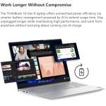 Lenovo ThinkBook 16 Gen 8 Business Laptop, 16" WUXGA IPS Display, Intel Core Ultra 7 255H, 32GB DDR5 RAM, 1TB PCIe SSD, Fingerprint Reader, Copilot AI PC Office 365 for Web, Arctic Grey Windows 11 Pro