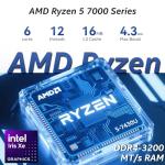 HP 17 inch laptops, AMD Ryzen 5 7430U(Beats i7-1165G7), 32GB RAM 1TB NVMe SSD Windows 11 Pro, 17.3" FHD IPS, Copilot AI, Numeric Keyboard, Type-c, Patented KB Kit