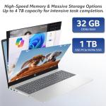 HP 17 inch laptops, AMD Ryzen 5 7430U(Beats i7-1165G7), 32GB RAM 1TB NVMe SSD Windows 11 Pro, 17.3" FHD IPS, Copilot AI, Numeric Keyboard, Type-c, Patented KB Kit