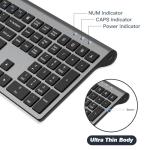 cimetech Rechargeable Wireless Keyboard, 2.4G Full Size Ergonomic Scissor Switch Keyboard, QWERTY Layout Silent Keyboard, 12 Multimedia Shortcut Keys for PC/Desktop/Laptop/Windows-Gray