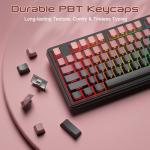 BlueFinger RGB Gaming Keyboard, 98 Keys USB Wired Keyboard with Rainbow Backlit, Volume Knob & Screen, Quiet Typing, Side-Printed PBT Keycaps for PC/Mac