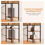 Sweetcrispy 55" Computer Desk with 6 Drawers, Home Office Gaming Desks with Storage Shelves for Bedroom, Writing Study Corner Living Room Work Table Rustic Brown