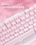 GravaStar Mercury K1 75% Pink Wireless Keyboard, Aluminum Alloy Exoskeleton Design Mechanical Gaming Keyboard, Gasket Hot-Swap Socket, Linear Switches, RGB Backlit
