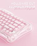 GravaStar Mercury K1 75% Pink Wireless Keyboard, Aluminum Alloy Exoskeleton Design Mechanical Gaming Keyboard, Gasket Hot-Swap Socket, Linear Switches, RGB Backlit