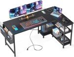 ODK 55-Inch L-Shaped Gaming Desk with Power Outlet