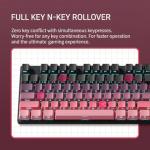 HP Wired Mechanical Gaming Keyboard GK400F, 104 Keys Full Size USB Keyboard, Brown Switches, Ice Blue LED Backlit, Anti-Ghosting, Black & Pink Keycaps, HP Keyboard for PC Gamer