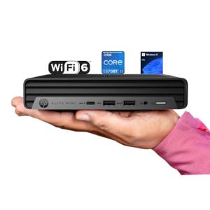 HP Elite Mini G9 Business Desktop Computer, 13th Gen Intel i7-12700T, 16GB DDR5 RAM. 512GB SSD. Ultra Quite Design, RJ-45, HDMI, Wi-Fi 6, Bluetooth, KB & Mouse, Windows 11