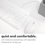 Macally USB C Wired Keyboard for Mac (USB C + USB A) – Full Size Keyboard with 22 Shortcuts, Quiet Typing, for MacBook, iMac, Mac mini, iPad – White