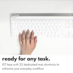 Macally USB C Wired Keyboard for Mac (USB C + USB A) – Full Size Keyboard with 22 Shortcuts, Quiet Typing, for MacBook, iMac, Mac mini, iPad – White