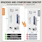 Veken 63 x 28 Inch Electric Standing Desk with Adjustable Height, Sit to Stand Computer Table for Study, Work or Gaming, Home Office Desk White