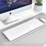 Macally USB C Wired Keyboard for Mac (USB C + USB A) – Full Size Keyboard with 22 Shortcuts, Quiet Typing, for MacBook, iMac, Mac mini, iPad – White