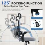 ACFOUL Ergonomic Office Chair, Mesh Desk Chair with 2D Adjustable Lumbar Support – Relieve Back Pain for Long Workdays Sitting, High Back with 3D Headrest & Armrests for Home Office Comfort, Dark Gray