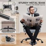 ACFOUL Ergonomic Office Chair, Mesh Desk Chair with 2D Adjustable Lumbar Support – Relieve Back Pain for Long Workdays Sitting, High Back with 3D Headrest & Armrests for Home Office Comfort, Dark Gray