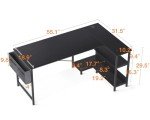 ODK 55-Inch L-Shaped Gaming Desk with Power Outlet