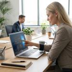 HP 15.6" FHD Touchscreen Laptop – AMD Ryzen 5 7520U (Beats i7-1165G7), 8GB DDR5 RAM, 256GB SSD, 3-Month Office 365 Trial, Windows 11 Pro, WiFi 6, HD Camera – with Docking Station Included