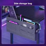 AODK L Shaped Gaming Desk with Led Lights, 51 Inch Reversible Gaming Computer Desk with Display Shelves, PC Gamer Desk Gamer Table with Storage Bag, L Desk for Game, Black