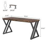 Tribesigns Writing Computer Desk, 55 inch Heavy Duty Study Desk with Z-Shaped Metal Leg, Modern Simple Home Office Computer Desk, Rustic Brown