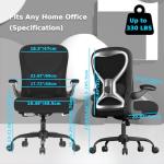 CASASIO Office Desk Chair with Ergonomic Lumbar Support, Extra-Thick Seat Cushion, Flip-up Arms, Breathable Mesh Back, Computer Task Chair for Home Office