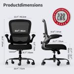 TRALT Ergonomic Office Chair - Desk Chair with Adjustable Lumbar Support Computer Chair - Mesh Comfy Chair with Flip-up Armrests - Gaming Chairs for Adults Home Office (Mesh, Black)