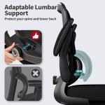 TRALT Ergonomic Office Chair - Desk Chair with Adjustable Lumbar Support Computer Chair - Mesh Comfy Chair with Flip-up Armrests - Gaming Chairs for Adults Home Office (Mesh, Black)