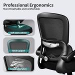 TRALT Ergonomic Office Chair - Desk Chair with Adjustable Lumbar Support Computer Chair - Mesh Comfy Chair with Flip-up Armrests - Gaming Chairs for Adults Home Office (Mesh, Black)