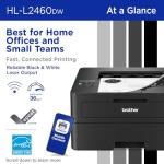 Brother HLL2460DW SOHO Laser Printer Bundle High-Yield Toner, Black Twin Pack (3,000 Pages/Cartridge)