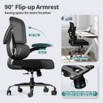 TRALT Ergonomic Office Chair - Desk Chair with Adjustable Lumbar Support Computer Chair - Mesh Comfy Chair with Flip-up Armrests - Gaming Chairs for Adults Home Office (Mesh, Black)