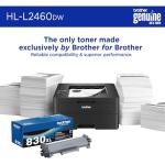 Brother HLL2460DW SOHO Laser Printer Bundle High-Yield Toner, Black Twin Pack (3,000 Pages/Cartridge)