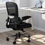TRALT Ergonomic Office Chair - Desk Chair with Adjustable Lumbar Support Computer Chair - Mesh Comfy Chair with Flip-up Armrests - Gaming Chairs for Adults Home Office (Mesh, Black)