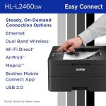 Brother HLL2460DW SOHO Laser Printer Bundle High-Yield Toner, Black Twin Pack (3,000 Pages/Cartridge)