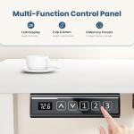 Sweetcrispy Electric Standing Desk Adjustable Height, 40x24 Inch Sit Stand Up Home Office Desks Computer Workstation PC Work Table with 3 Memory Preset Splice Wood Board Metal Frame, White