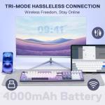 Redragon K745 PRO Wireless Gasket RGB Gaming Keyboard, 108 Keys Mechanical Keyboard w/Extra 4 Hotkeys, Hot-Swap Socket, 5-Layer Noise Dampening, See-Through Round PBT Keycaps, Mint Mambo Switch