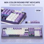 Redragon K745 PRO Wireless Gasket RGB Gaming Keyboard, 108 Keys Mechanical Keyboard w/Extra 4 Hotkeys, Hot-Swap Socket, 5-Layer Noise Dampening, See-Through Round PBT Keycaps, Mint Mambo Switch